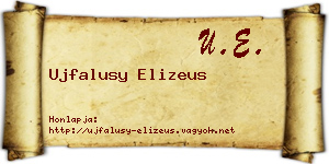 Ujfalusy Elizeus névjegykártya
